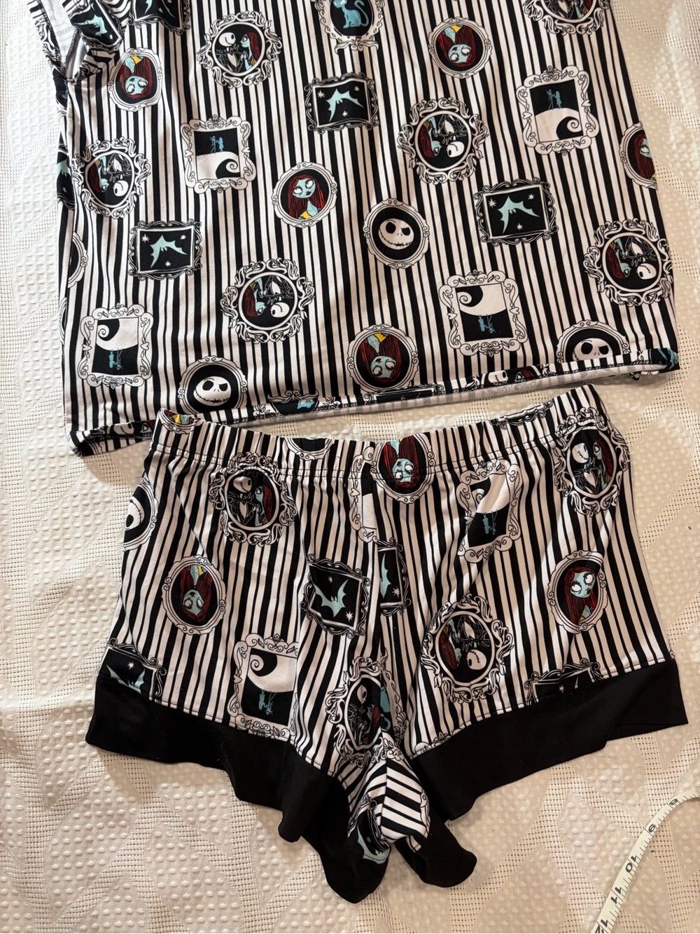Disney The Nightmare Before Christmas Black & White Striped Women's Pajama - Picture 5 of 6